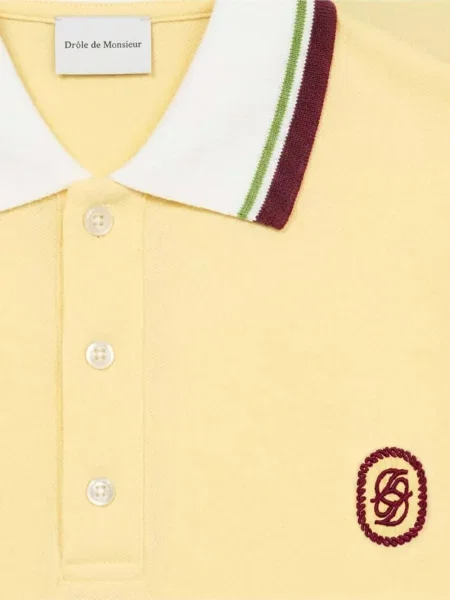 Polo Drôle De Monsieur με κέντημα κίτρινο