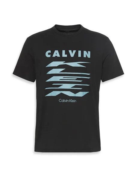 Calvin Klein Jeans Tricou albastru pastel negru