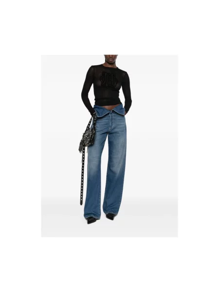 Top Jean Paul Gaultier z logo niebieski