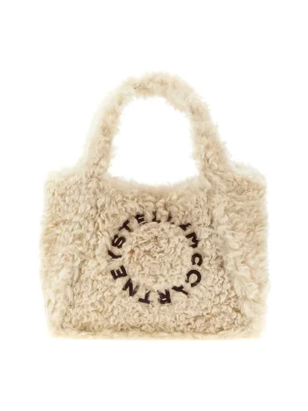 Shopperka Stella Mccartney z logo beżowa
