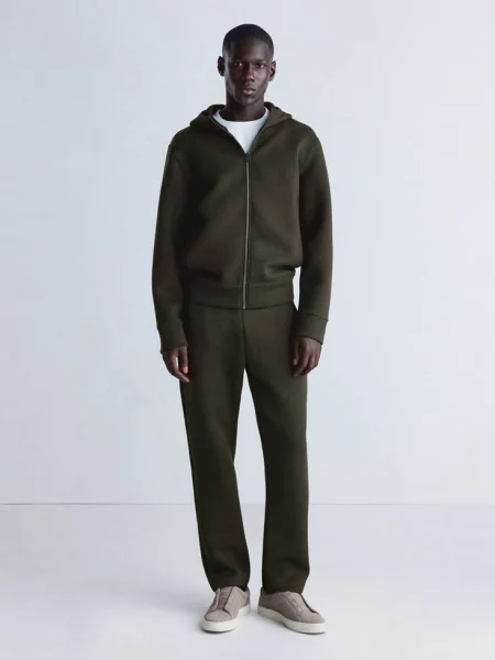 Bluza z efektem neoprenu Thermolite® khaki Mężczyzna S MANGO MAN