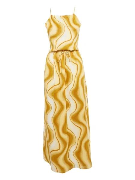 Lanena odgovarati haljina Faithfull The Brand s printom žuta
