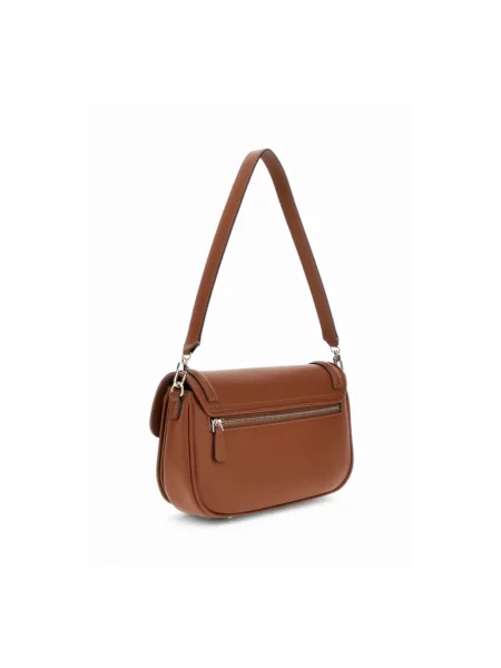 Torebka skórzana Guess skórzana brązowa