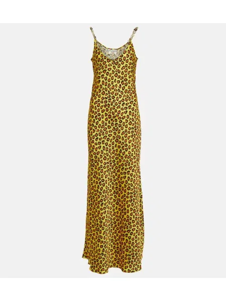 Rochie Paco Rabanne din satin cu imagine cu model leopard