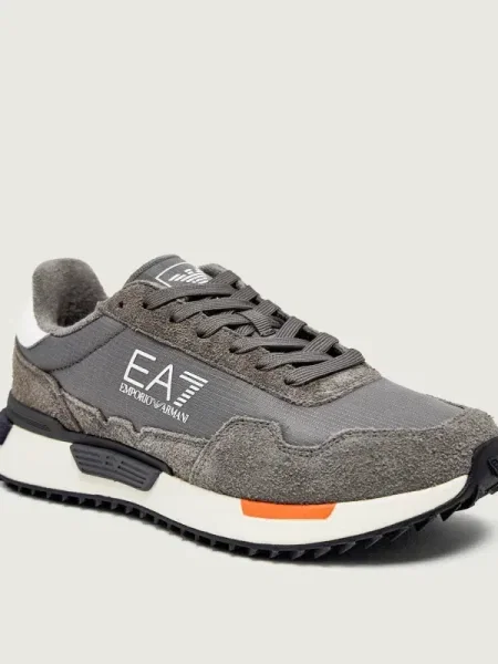 Sneakers | piele întoarsă gri