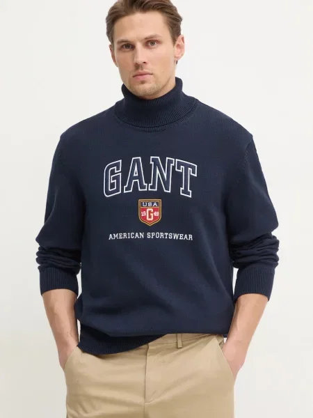 Gant sweter z golferm granatowy