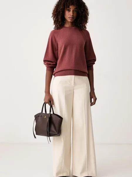Max&Co. штани wide leg з бавовною CANE
