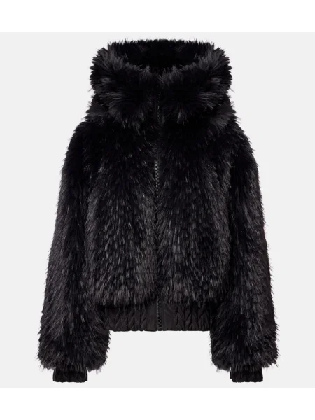 Jeździć na nartach sztuczne futro kurtka narciarska Goldbergh dwustronna czarna