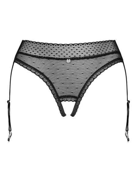 Эротические трусики стринг с креплением для чулок Трусы_Obsessive_Lanelia_garter чорні