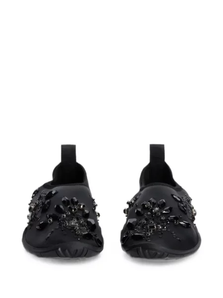 Sneakerși Jil Sander din satin negru