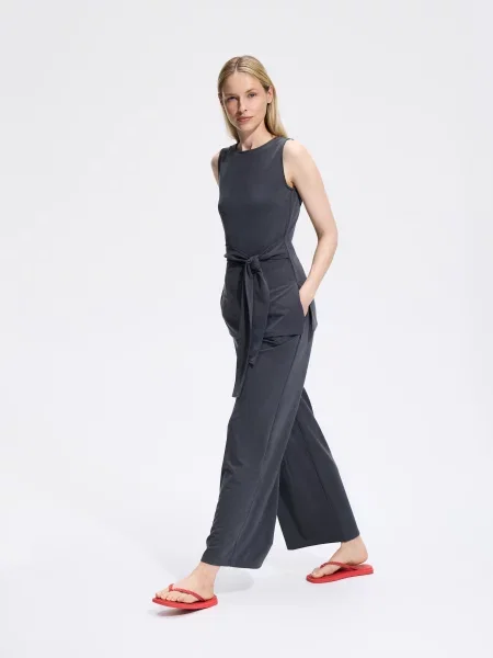 Reserved Штани вільного крою з модалом темно-сірий сірі