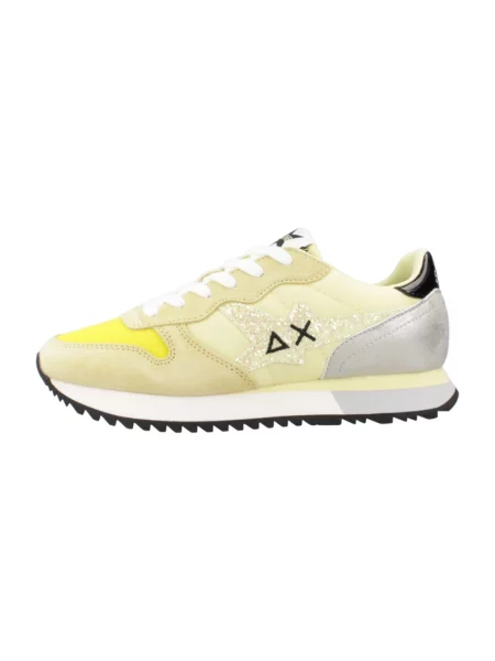 Sneakersy Sun68 z logo żółte