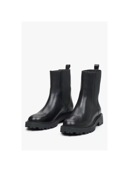 Кожаные ботинки челси Estro черные