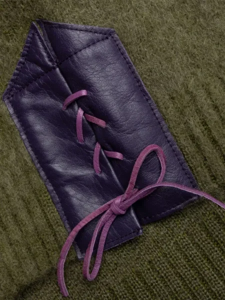 Kardigan Needles skórzany zielony