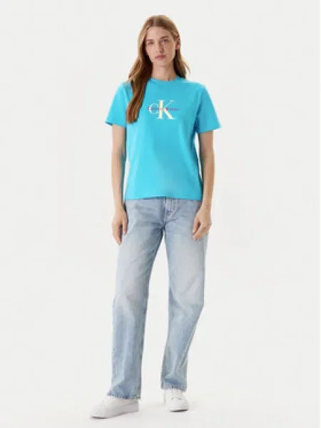 Klasické tričko Calvin Klein Jeans modré