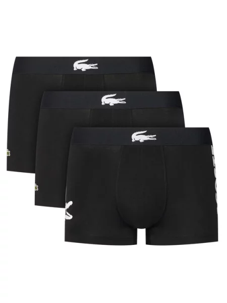Lacoste Σετ μποξεράκια 3 τμχ μαύρο