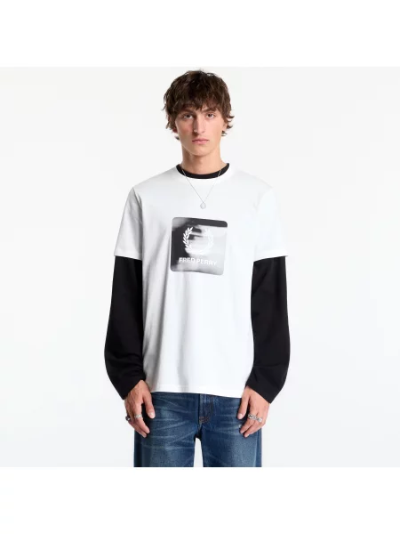 Tricou FRED PERRY Laurel Wreath Digital Tshirt Snow White XL alb