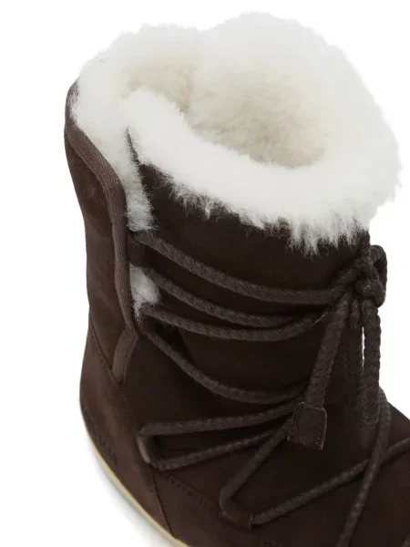 Botine Moon Boot cu șireturi din dantelă maro
