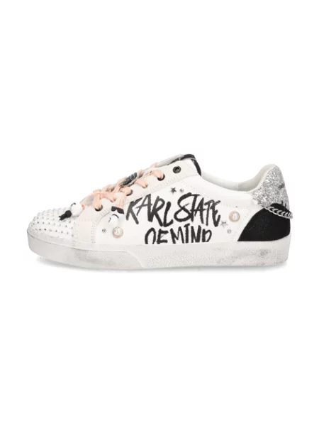 Boty Karl Lagerfeld SKOOL Karl State of Mind Lo Lace bílé