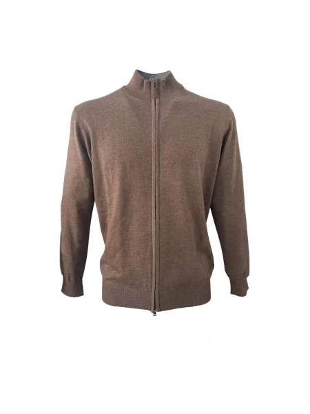 Kardigan Cashmere Company z kaszmiru brązowy