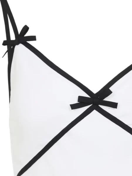 Top Moschino cu funde cu bretele alb