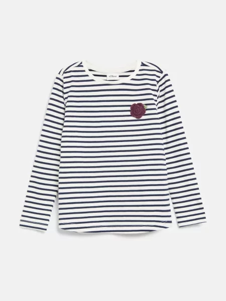 S.Oliver Tricou albastru noapte / mov mură alb