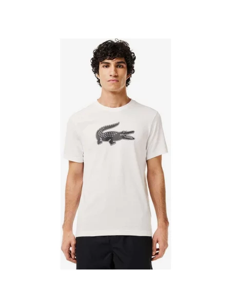 Koszulka z krótkim rękawem Lacoste Sport Crocodile w kolorze biało-czarnym XS biała