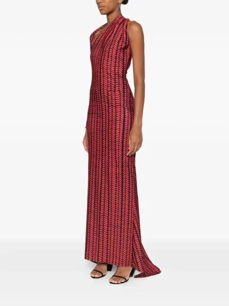 Rochie maxi Atu Body Couture cu un umăr gol de costum roșu
