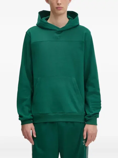 Hanorac cu glugă Adidas cu broderie verde