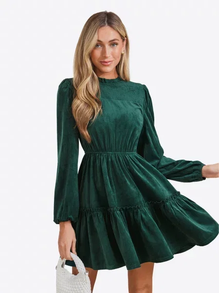 Cupshe Šaty Ruffled Hem' zelená