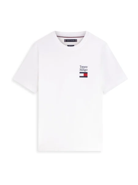 TOMMY HILFIGER Tričko BRAND LOVE námořnická modř / červená bílá