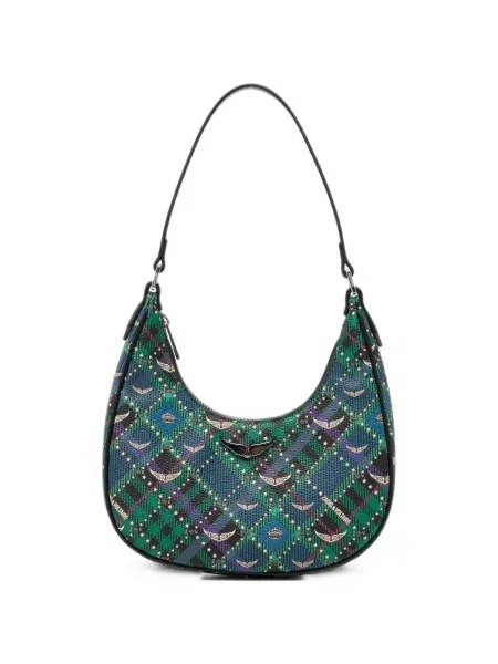 Geantă Zadig&voltaire în carouri verde