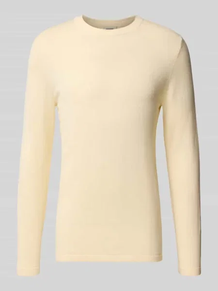 Sweter z dzianiny z prążkowanymi wykończeniami model ‘Irmino’ Drykorn beżowy