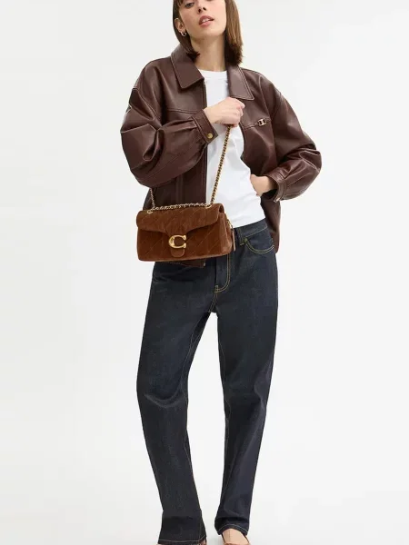 Замшевая сумка Coach коричневая