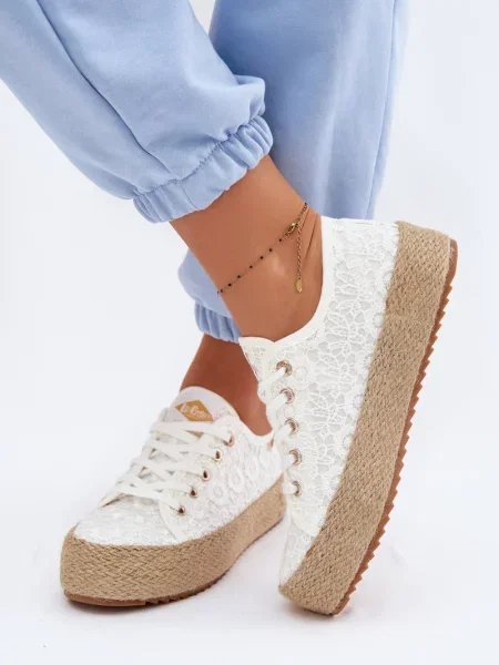 Espadrile Lee Cooper alb