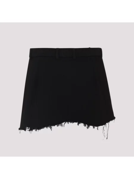 Lniana spódnica Balenciaga czarna