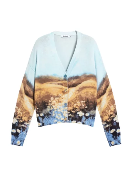 Kardigan Desigual z nadrukiem niebieski