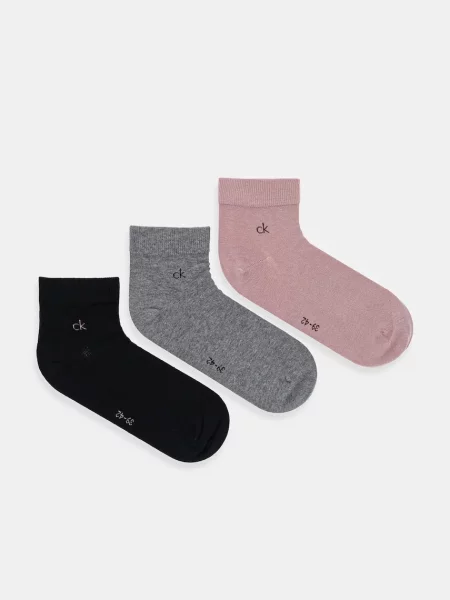 Чорапи Calvin Klein 3 чифта розово