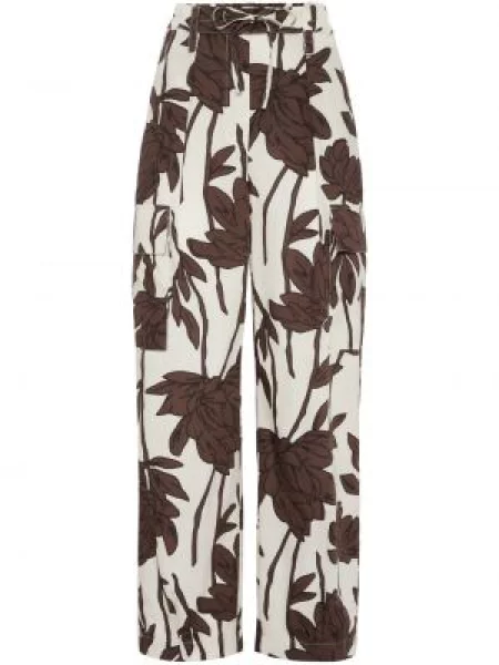 Pantaloni Brunello Cucinelli cu model floral cu imagine