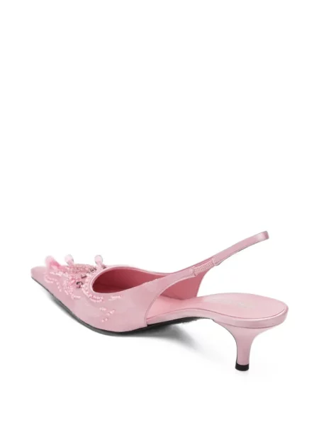 Pantofi cu toc Prada din satin slingback roz