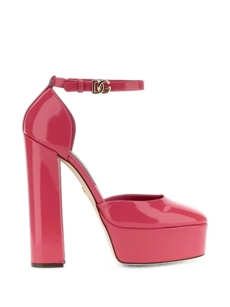 Pantofi cu toc Dolce & Gabbana din piele cu platformă roz