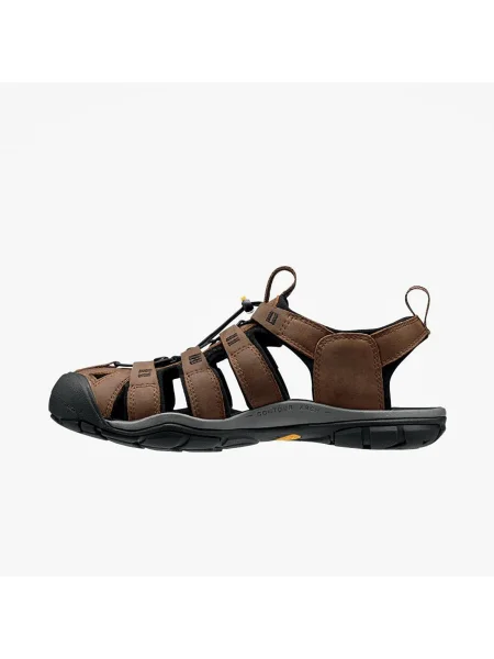 Sandály KEEN Clearwater Cnx Leather dark earth/black černé