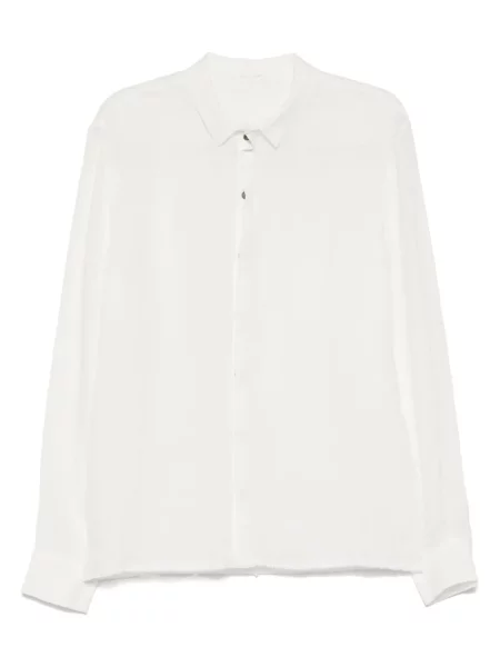 Ленена риза Label Under Construction бяло