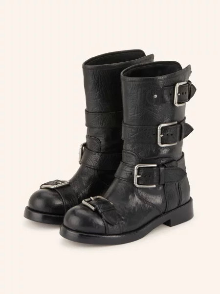 Dolce & Gabbana Botki Motocyklowe schwarz czarne