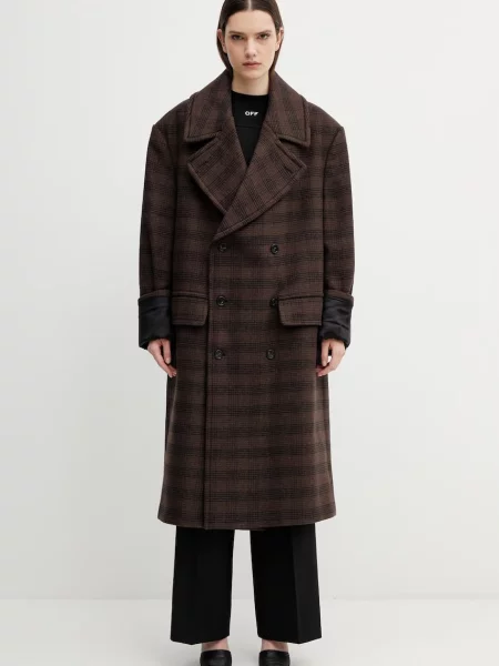 Maison Margiela baba gyapjúkeverék pulóver barna