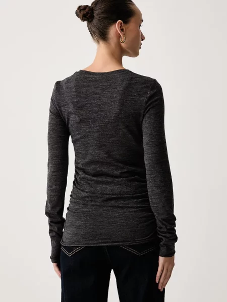 Tricou cu mânecă lungă Pinko de lână gri