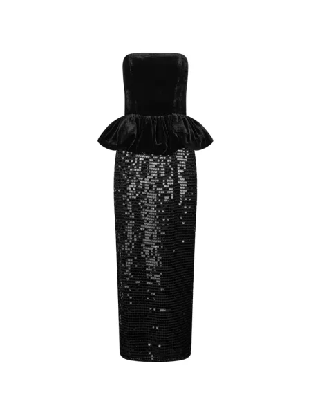 Rochie maxi Rotate Birger Christensen cu paiete negru