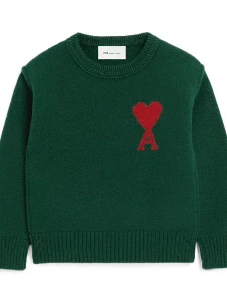 Sweter dziecięcy Ami Paris zielony