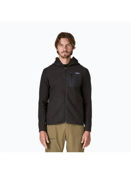 Трекінгова кофта Patagonia R1 Air Full Zip Hoody black чорна