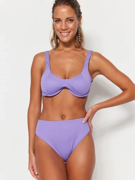 Bikini Trendyol cu talie înaltă violet